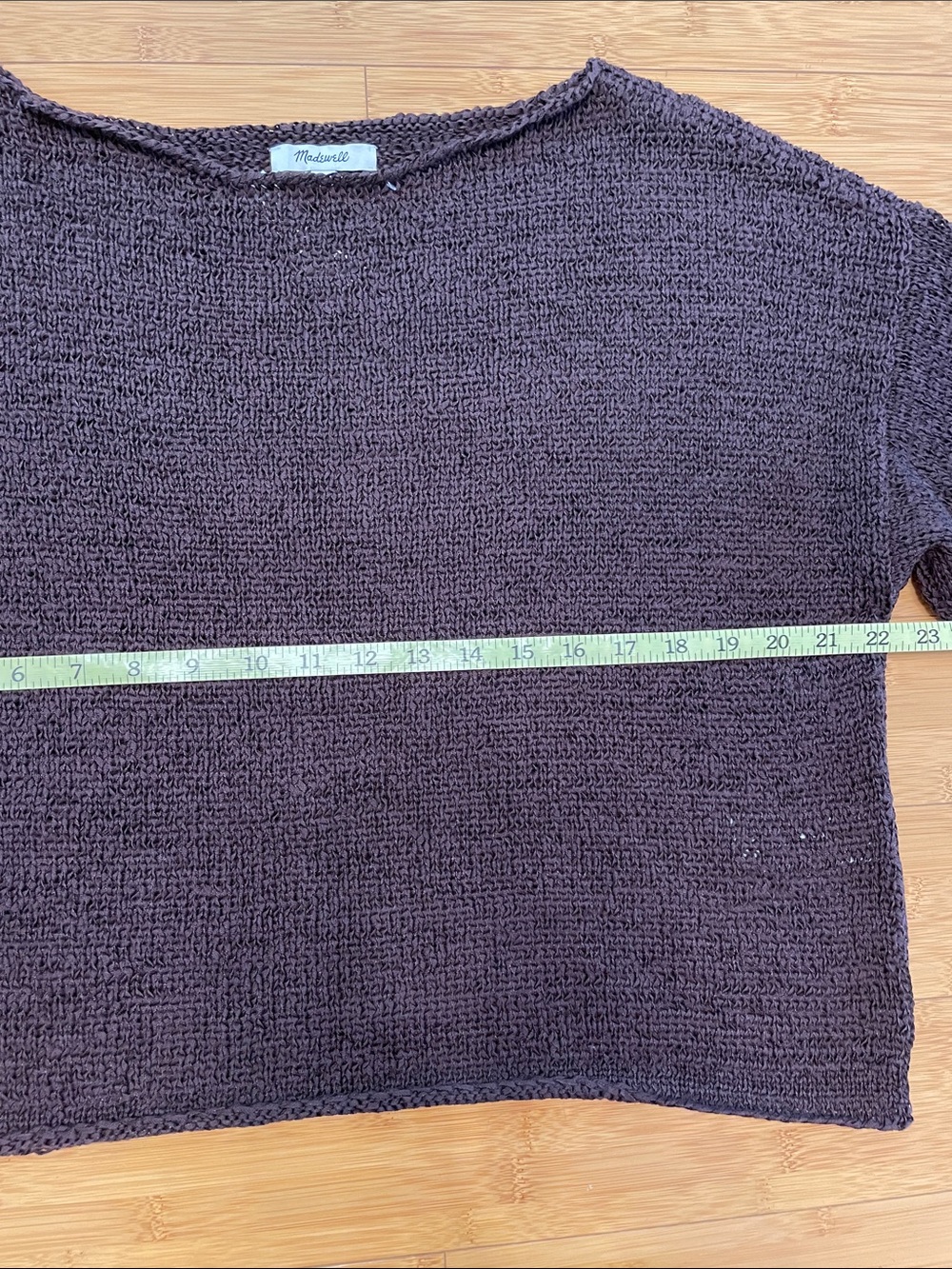 Madewell Boatneck Pullover Sweater Large Burnt Cocoa Chunky Loose Knit Brown - Picture 12 of 13